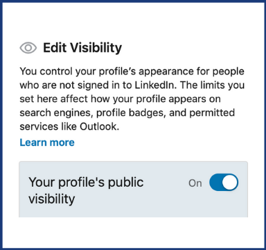 Profile visibility on LinkedIn for freelancers